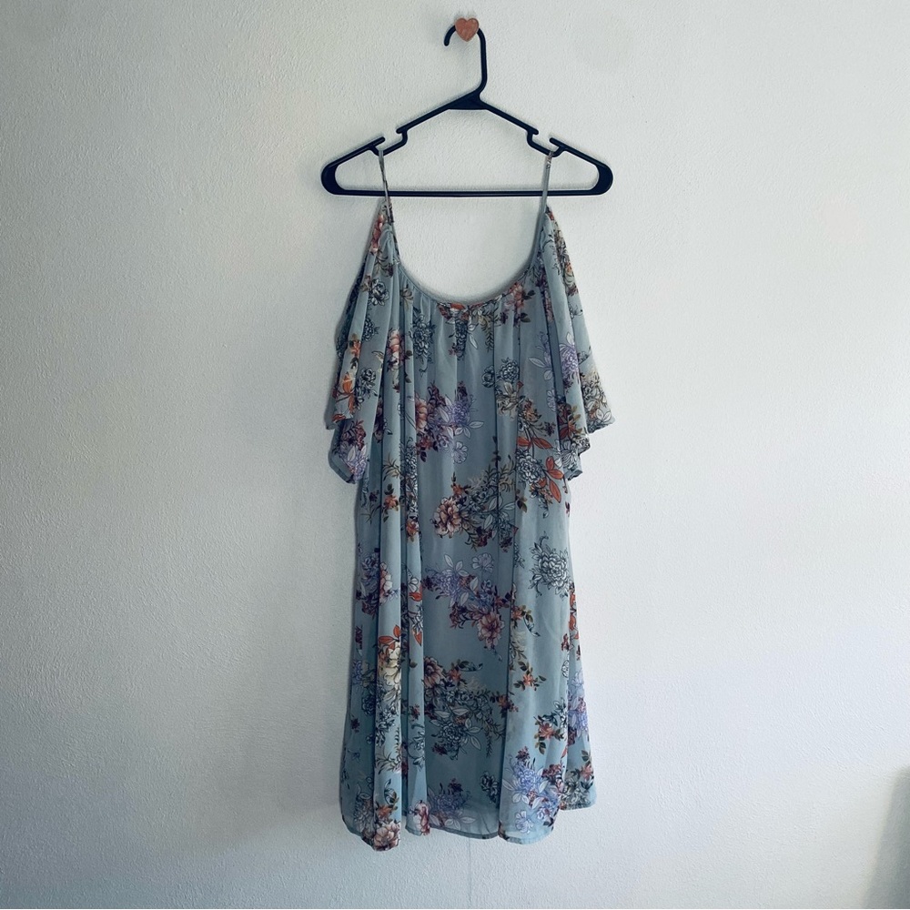 Bailey Blue floral cold shoulder dress